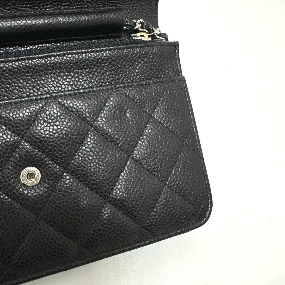 CHANEL Authentic Black Caviar Leather Logo Wallet - Picture 10 of 16